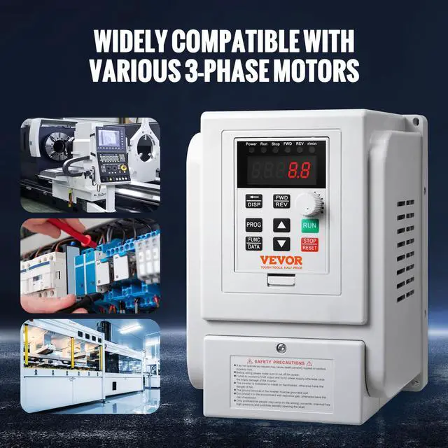Alt view image 6 of 6 - VFD 5HP 4KW 18A, 1 Phase 220V-240V Input to 3 Phase 220V-240V Output Variable Frequency Drive, 0-400Hz VFD for AC Motor Speed Control