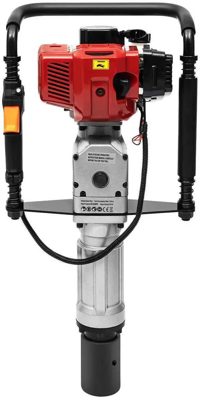 Main image of 52CC 2 Stroke Gas Powered T Post Driver, 1900W Gas Powered Pile Driver Fence Post Driver Portable Petrol Piledriver Single Cylinder Air Cooling 6500r/min, with 2 Post Driving Head