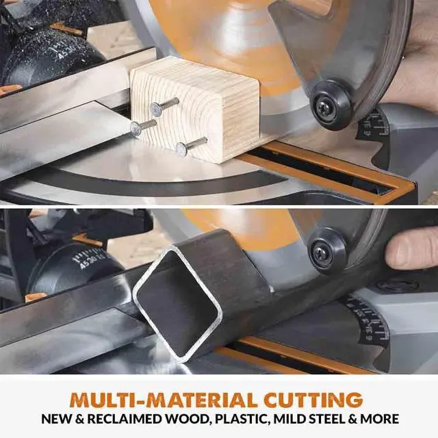 Alt view image 3 of 6 - R185CMS-Li 7-1/4" Cordless Compound Miter Saw, Multi-Material TCT Blade, 20V EXT Li-Ion, Battery & Charger Included, Cuts Wood, Metal, Plastic, 45° Miter & 45° Bevel, Compact & Powerful
