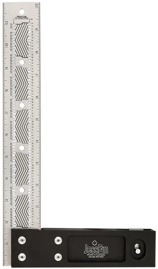 Main image of 07403 12 Inch Imperial Stainless Steel Precision Square for Woodworking and Cabinetry Premium Measuring Tool Ruler with Patented Flex Grip Handle and Fade Resistant Laser-Etched Markings