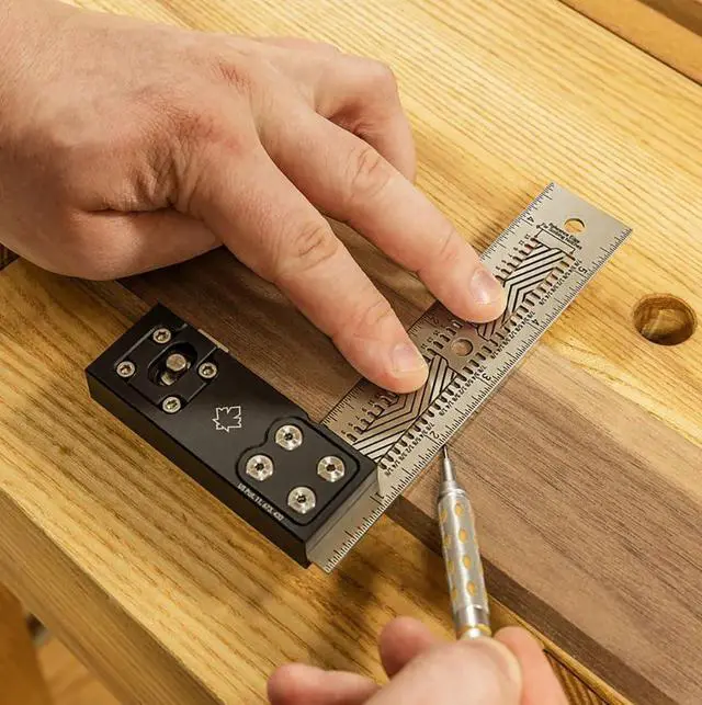 Alt view image 3 of 6 - 07403 12 Inch Imperial Stainless Steel Precision Square for Woodworking and Cabinetry Premium Measuring Tool Ruler with Patented Flex Grip Handle and Fade Resistant Laser-Etched Markings