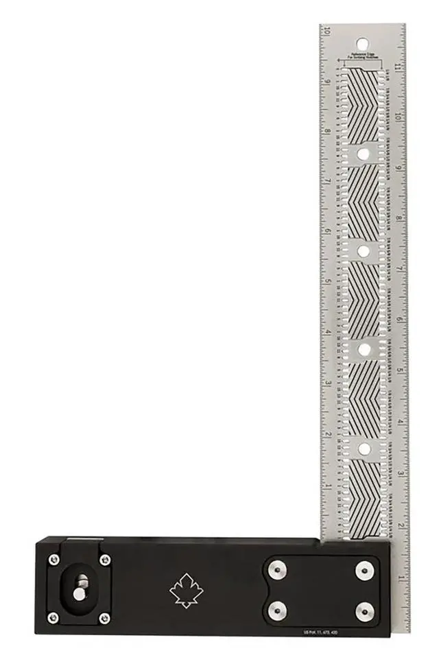 Alt view image 4 of 6 - 07403 12 Inch Imperial Stainless Steel Precision Square for Woodworking and Cabinetry Premium Measuring Tool Ruler with Patented Flex Grip Handle and Fade Resistant Laser-Etched Markings