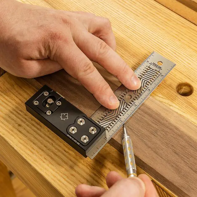 Alt view image 6 of 6 - 07403 12 Inch Imperial Stainless Steel Precision Square for Woodworking and Cabinetry Premium Measuring Tool Ruler with Patented Flex Grip Handle and Fade Resistant Laser-Etched Markings