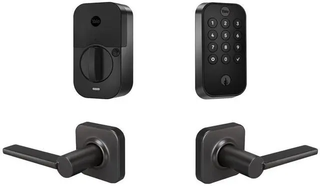 Main image of Assure Lock 2 Keypad with Bluetooth and Valdosta Lever in Black Suede