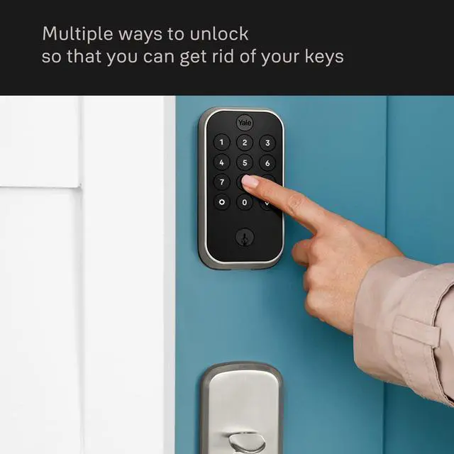 Alt view image 2 of 6 - Assure Lock 2 Keypad with Bluetooth and Valdosta Lever in Black Suede