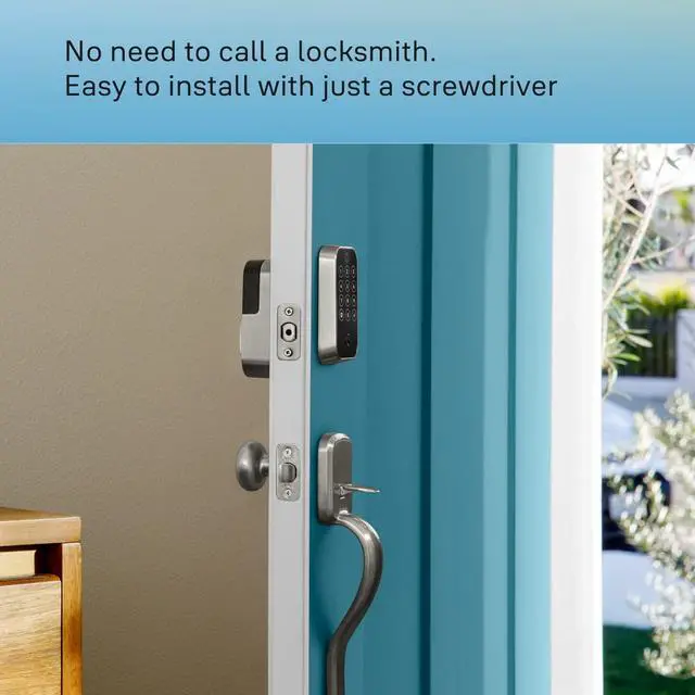 Alt view image 6 of 6 - Assure Lock 2 Keypad with Bluetooth and Valdosta Lever in Black Suede