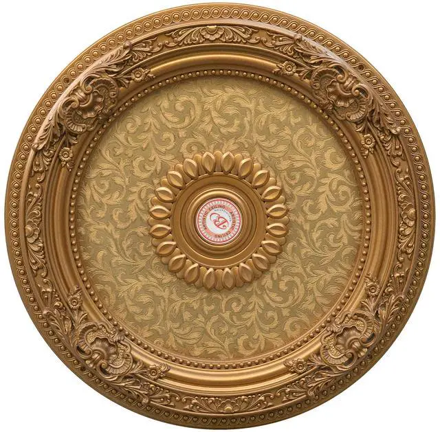 Main image of Golden Leaf Chandelier Ceiling Medallion and Fan Medallion, 36 inch