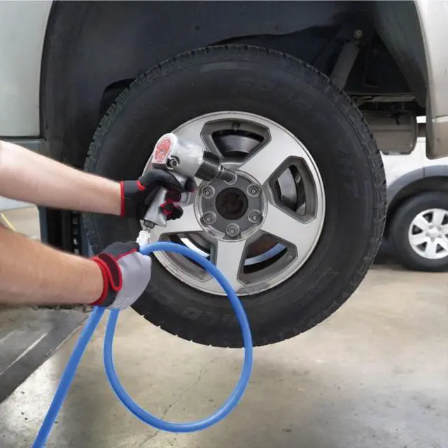 Alt view image 3 of 6 - 3/8" x 300ft Rubber Air Hose, High-Performance Pneumatic Hose for Automotive, Construction & Industrial Use, Durable, Flexible, High-Pressure Hose with Brass Fittings for Air Tools