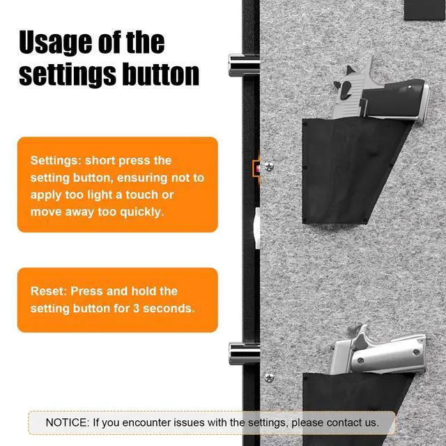 Alt view image 4 of 6 - Fireproof Gun Safe, 5 Gun Heavy Biometric Fingerprint Rifle Safe, Gun Safes for Home Rifle and Pistols with LCD Screen Keypad and Silent Mode, 3 Adjustable Gun Slots