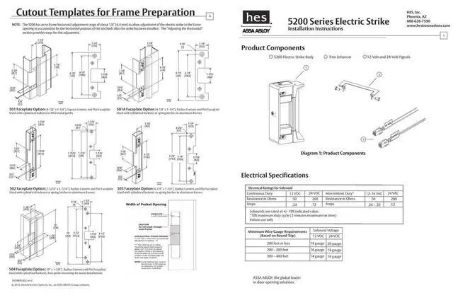 Alt view image 3 of 5 - HES 5200C-12/24D-630 Universal Door Electric Strike with Faceplate, Satin Stainless Steel, Static Strength 1500 lbs., Dynamic Strength 70 ft-lbs., Dual-Voltage 12 or 24 VDC/VAC