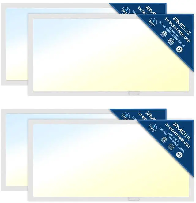 Main image of 2x4 Backlit LED Panel Light,5 Wattage 25W/30W/35W/40W/50W-Up to 7500Lumens,4 CCT Tunable 3000K/3500K/4000K/5000K,ETL&DLC Certified for Office Commercial Drop Ceiling 4 Pack