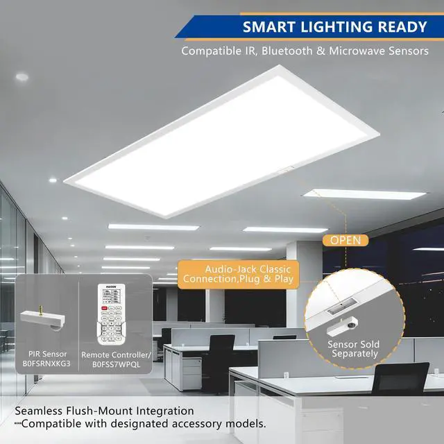 Alt view image 6 of 6 - 2x4 Backlit LED Panel Light,5 Wattage 25W/30W/35W/40W/50W-Up to 7500Lumens,4 CCT Tunable 3000K/3500K/4000K/5000K,ETL&DLC Certified for Office Commercial Drop Ceiling 4 Pack