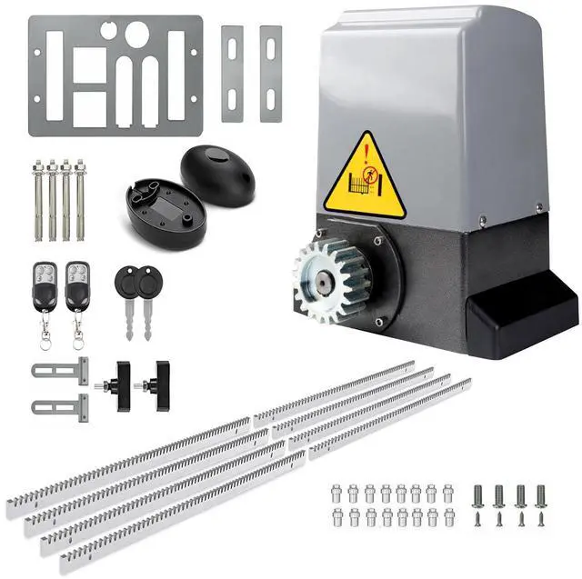 Main image of 3970lb Automatic Sliding Gate Opener Rack Drive Operator for Heavy Driveway Slide Gates Up to 40 Feet, Rolling Gate Motor with 2 Remote Controls, Infrared Sensor & Complete Hardware Kit