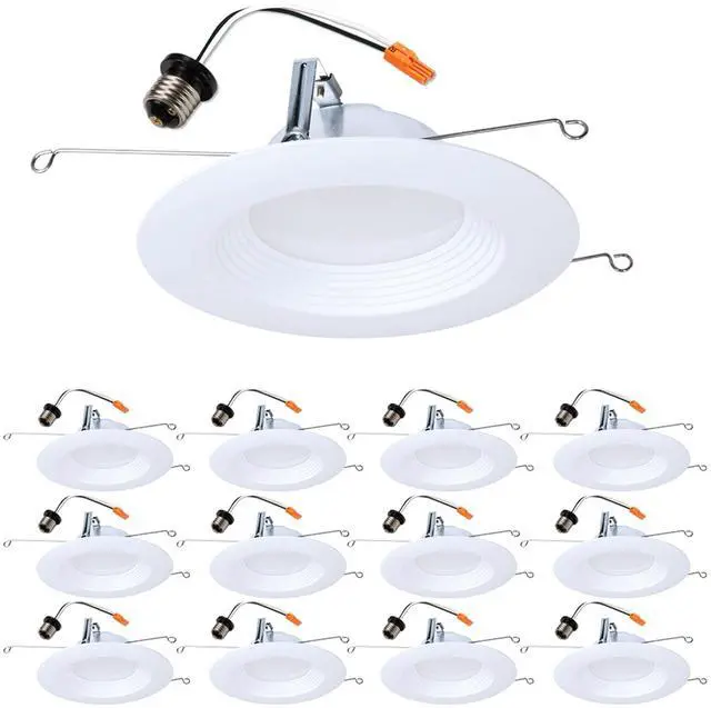 Main image of LTE 12-Pack 5/6 in Indoor/Outdoor Recessed LED Trim Can Lights, 600 Lumens, 3000K Soft White, Dimmable, Wet Location, Energy Star, Air-Tite Certified - LTE566930-12PK