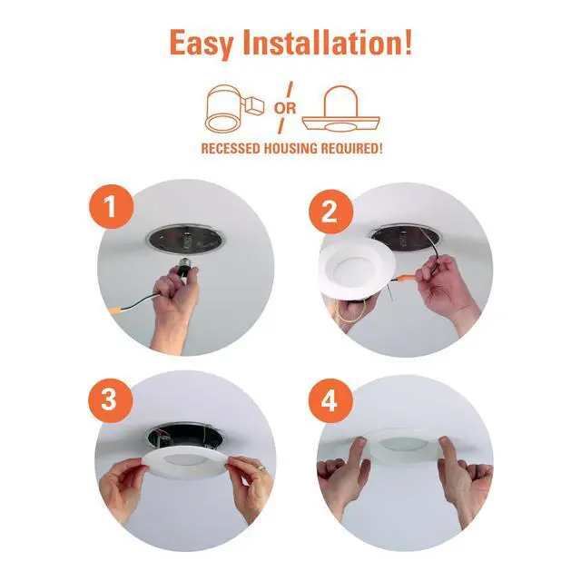 Alt view image 4 of 6 - LTE 12-Pack 5/6 in Indoor/Outdoor Recessed LED Trim Can Lights, 600 Lumens, 3000K Soft White, Dimmable, Wet Location, Energy Star, Air-Tite Certified - LTE566930-12PK