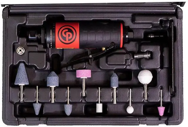 Main image of CP7411K Kit - Air Die Grinder Tool, Welder, Woodworking, Automotive Car Detailing, Stainless Steel Polisher, Heavy Duty, Straight, 1/4 Inch (6 mm), 0.56 HP / 420 W - 22000 RPM