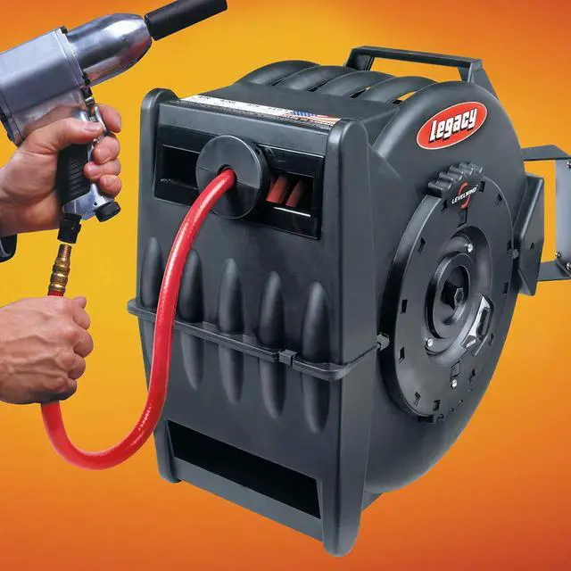 Alt view image 3 of 6 - Levelwind Retractable Air Hose Reel, 3/8" x 50' - L8305