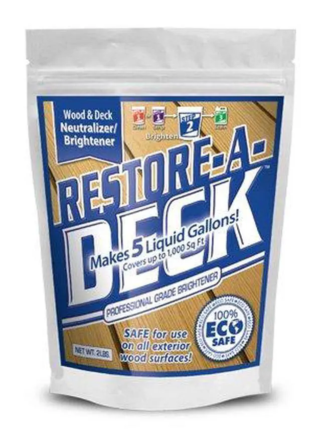 Alt view image 3 of 6 - Restore-A-Deck Stain Stripper, Wood Brightener, Booster, Thickening Gel Combo Pac Removes Failed Stains & Weathered Wood Coatings from Decks, Fences & Exterior Wood Deck Restoration Prep