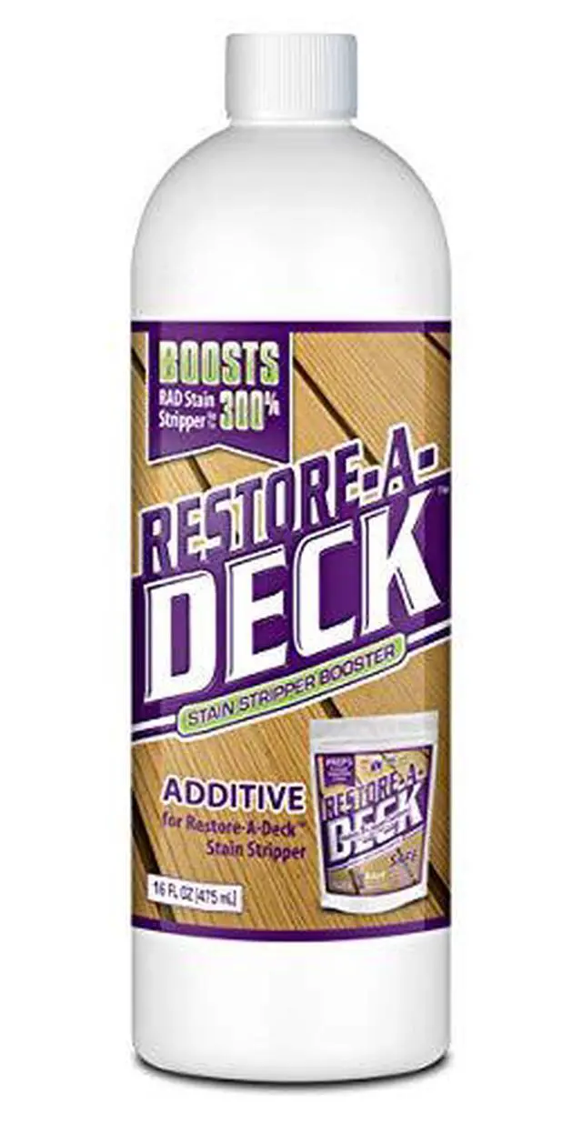 Alt view image 4 of 6 - Restore-A-Deck Stain Stripper, Wood Brightener, Booster, Thickening Gel Combo Pac Removes Failed Stains & Weathered Wood Coatings from Decks, Fences & Exterior Wood Deck Restoration Prep