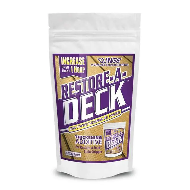 Alt view image 5 of 6 - Restore-A-Deck Stain Stripper, Wood Brightener, Booster, Thickening Gel Combo Pac Removes Failed Stains & Weathered Wood Coatings from Decks, Fences & Exterior Wood Deck Restoration Prep