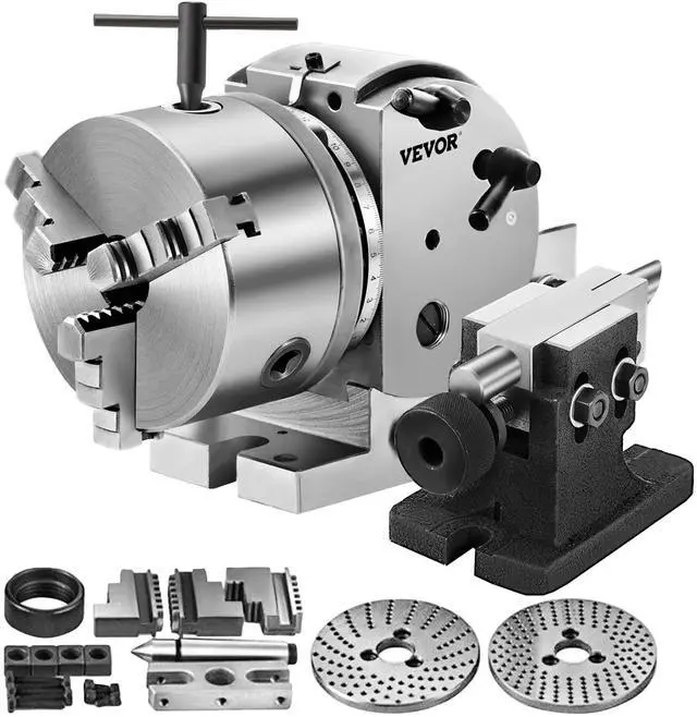 Main image of 5Inch 3 Jaw Chuck Dividing Head Set Precision Semi Universal Dividing Head for Milling Machine Rotary Table Tailstock Milling Set