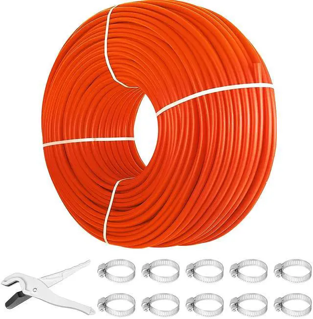 Main image of PEX-B Pipe 1/2 Inch x 1000 Feet,Oxygen Barrier Flexible Pipe Tubing,Red for Hydronic Radiant EVOH Floor Heating, Water Plumbing Applications with Cutter& Clamps