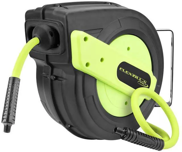 Main image of Pro Enclosed Plastic Retractable Air Hose Reel, 3/8" x 50'