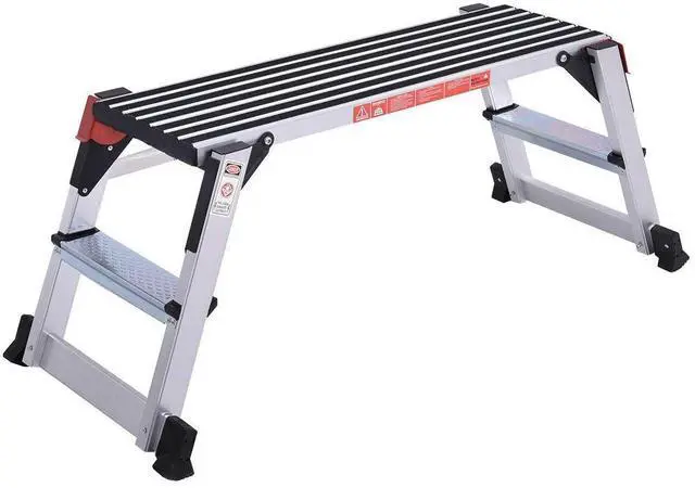 Main image of Aluminum Platform Non-Slip Folding Work Bench Drywall Stool Ladder 330lbs Capacity