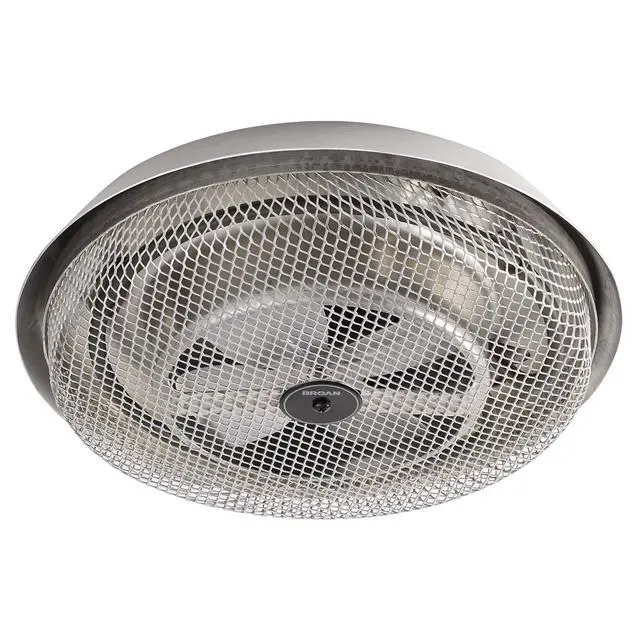 Alt view image 4 of 6 - 157 Low-Profile Fan-Forced Ceiling Heater, Enclosed Sheath Element for Bathroom, Kitchen, and Home, Standard, Satin Aluminum