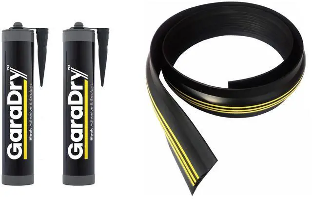 Main image of 1 High Garage Door Threshold Seal Kit 18'3" Length | Flexible PVC | Complete Kit Includes 2 Adhesives