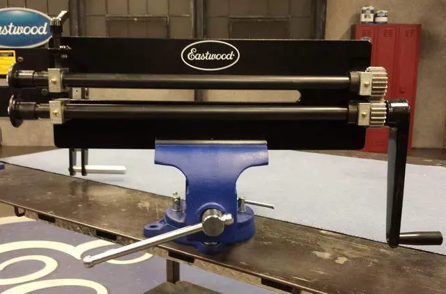 Alt view image 2 of 6 - Metal Fabrication Bead Roller with Dies | Generous 19 inch Throat Industrial Bead Roller | 18 Gauge Sheet Metal Rotary Forming Machine | Durable Construction