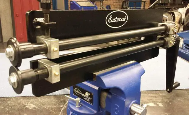 Alt view image 3 of 6 - Metal Fabrication Bead Roller with Dies | Generous 19 inch Throat Industrial Bead Roller | 18 Gauge Sheet Metal Rotary Forming Machine | Durable Construction