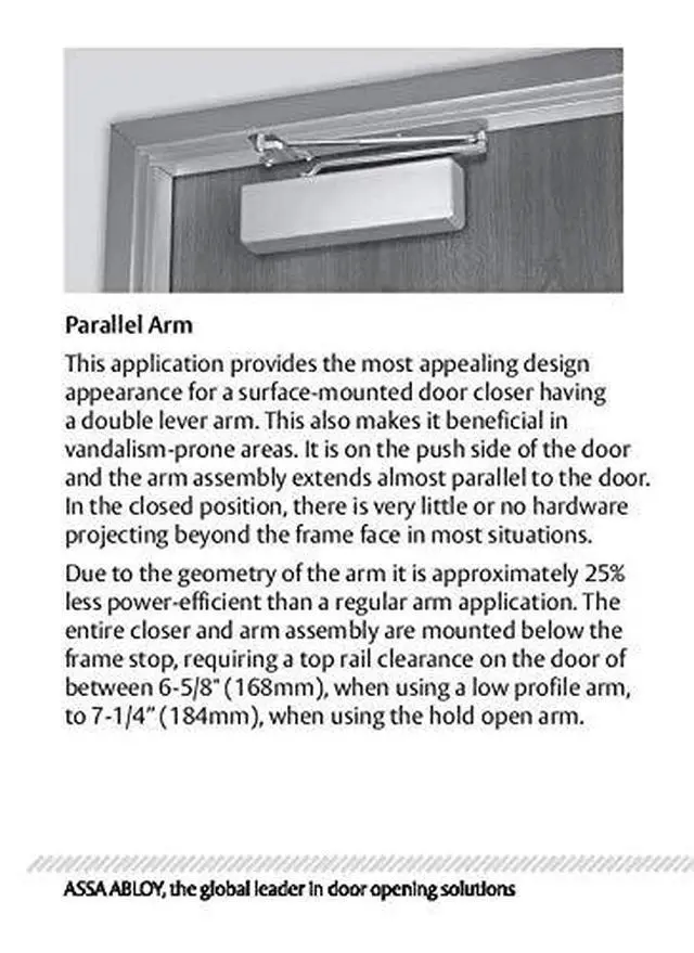 Alt view image 4 of 5 - Norton 7500 Series Institutional Door Closer, Tri-Style® (regular, top jamb, or parallel arm), Non-handed, Statuary Bronze (690)