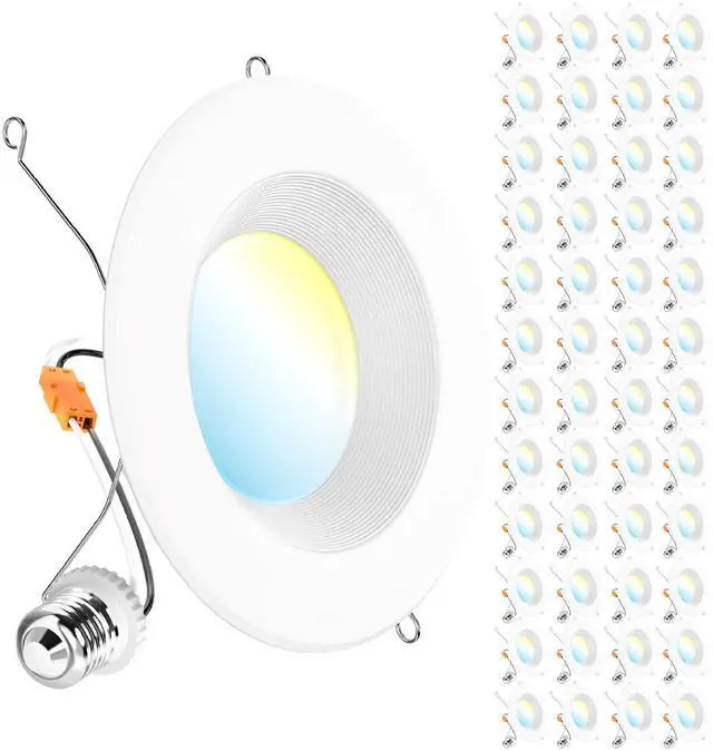Main image of Sunco 48 Pack LED Recessed Lighting 6 Inch, Retrofit Can Lights, 965LM, 13W (100W Equivalent), Selectable CCT 2700K/3000K/3500K/4000K/5000K, Dimmable, Baffle Trim, Damp Rated UL