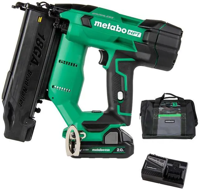 Main image of 18V MultiVolt Brushless Compact Cordless Brad Nailer Kit, 18 Gauge Nailer with Power Tool 2.0Ah Lithium Ion Battery, Drives 5/8" to 2" Brad Nails, NT1850DFT