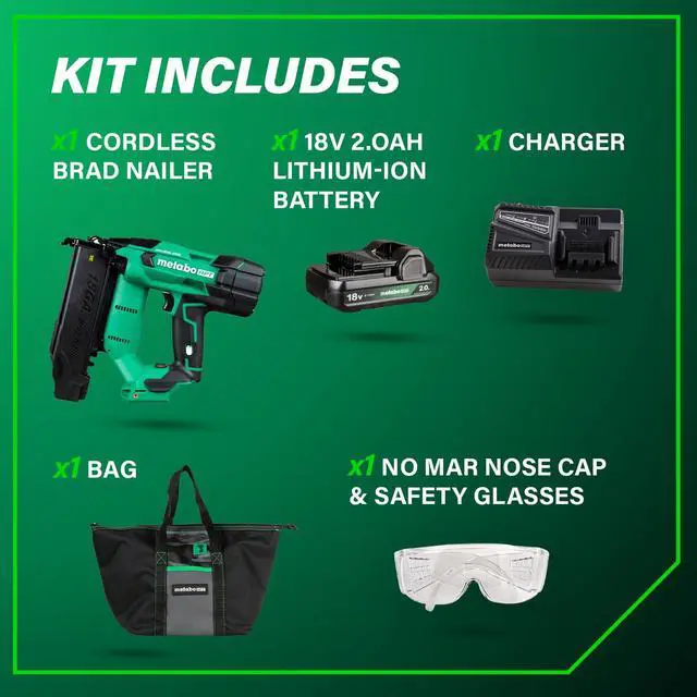 Alt view image 5 of 6 - 18V MultiVolt Brushless Compact Cordless Brad Nailer Kit, 18 Gauge Nailer with Power Tool 2.0Ah Lithium Ion Battery, Drives 5/8" to 2" Brad Nails, NT1850DFT