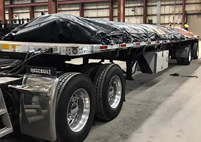Alt view image 4 of 6 - 12'x20' Heavy Duty Smoke Tarp for Flatbed Truck - 18 Ounce Vinyl - Load Covering Tarp Protects Your Cargo from Exhaust Smoke & Dirt - Water Resistant