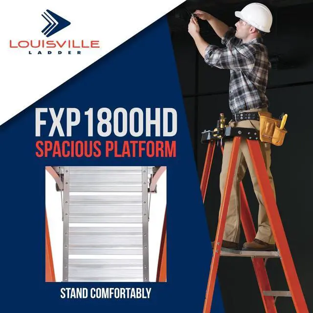 Alt view image 3 of 6 - 3-Foot Fiberglass Platform Step Ladder, 375-Pound Load Capacity, Type IAA, FXP1803HD
