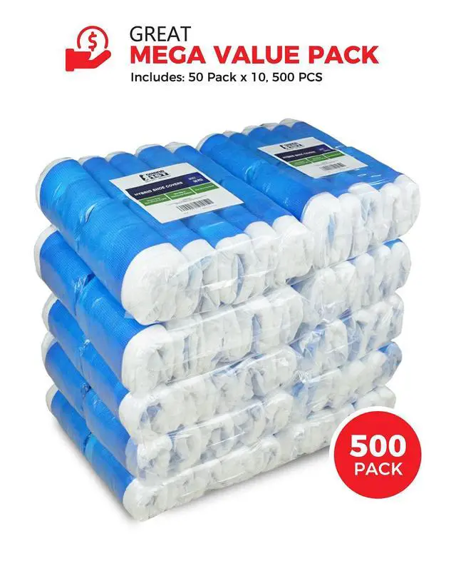 Alt view image 2 of 6 - Hybrid Shoe Covers Disposable Non Slip Waterproof, MEGA Pack (50 Pack x 10, 500 PCS)