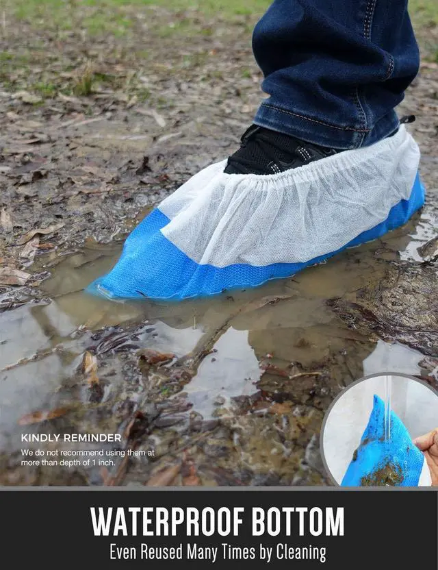 Alt view image 4 of 6 - Hybrid Shoe Covers Disposable Non Slip Waterproof, MEGA Pack (50 Pack x 10, 500 PCS)