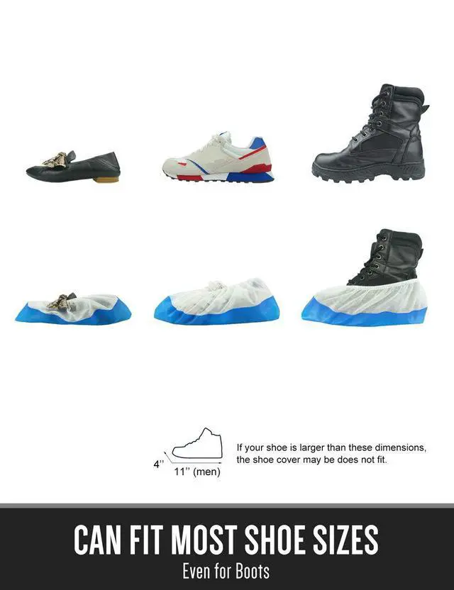 Alt view image 6 of 6 - Hybrid Shoe Covers Disposable Non Slip Waterproof, MEGA Pack (50 Pack x 10, 500 PCS)