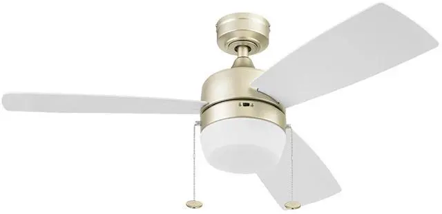 Main image of Ceiling Fans Barcadero 44 Inch LED Indoor Ceiling Fan with Light, Pull Chain, Reversible Motor, 3 Dual Finish Blades, Soft Gold