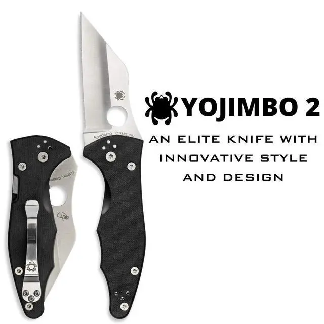 Alt view image 2 of 6 - Yojimbo 2 Folding Pocket Knife, PlainEdge | 7.69" Overall Length, 3.2" CPM S30V Steel Blade, G-10 Handle, Compression Lock, Hollow Grind