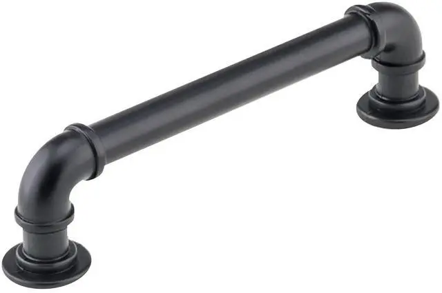 Main image of 25 Pack Hardware Matte Black Industrial Pipe Style 5-1/32" (128mm) Center, 6 Inch Length, Black Kitchen Hardware for Cabinets, Farmhouse Hardware Kitchen Pull/Handle, P9022128MB