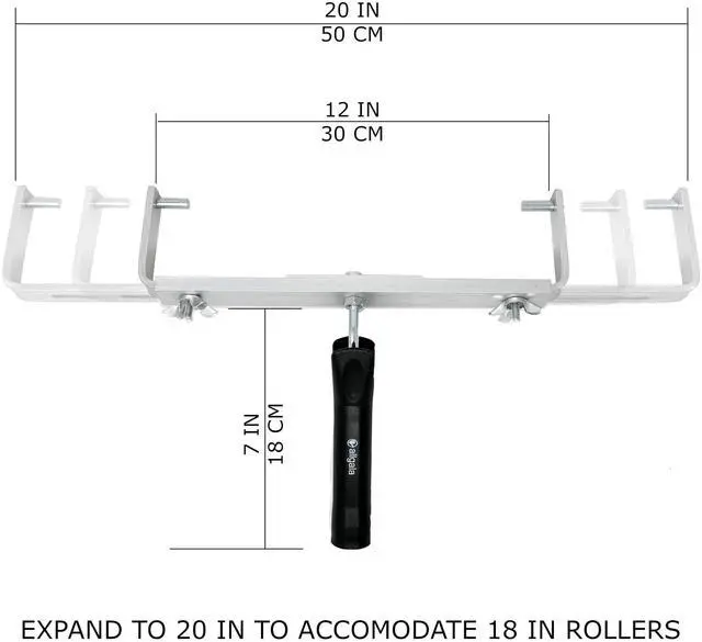 Alt view image 2 of 4 - Aluminum Double Arm Roller Frame Adjustable from 12-18 Inch with Black A8 Handle - 12PK