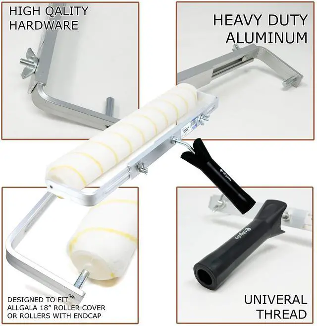 Alt view image 3 of 4 - Aluminum Double Arm Roller Frame Adjustable from 12-18 Inch with Black A8 Handle - 12PK