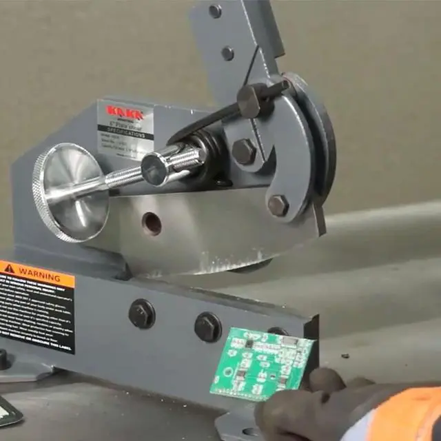 Alt view image 4 of 6 - Manual Metal Shear HS-12, 12 inch Throatless Cutting Machine for Sheet Metal, Plate Steel and Round Bars - Portable Workbench-Mounted Tool