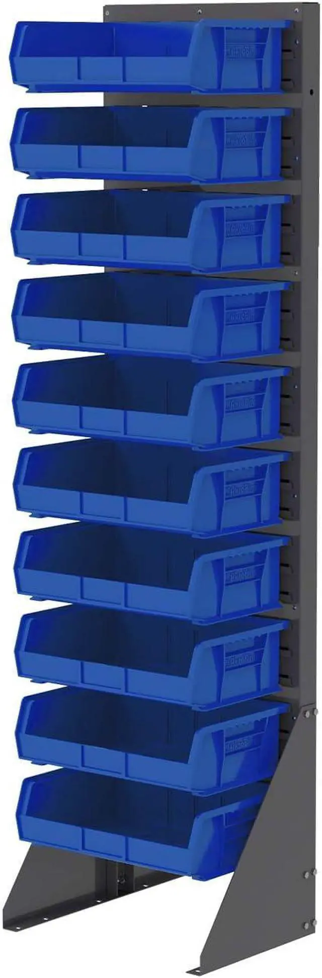 Alt view image 6 of 6 - 30255 AkroBins Plastic Storage Bins, Space-Saving Stackable Bins for Garage, Pantry, Craft Organization, 11" x 16" x 5", Blue, 6-Pack