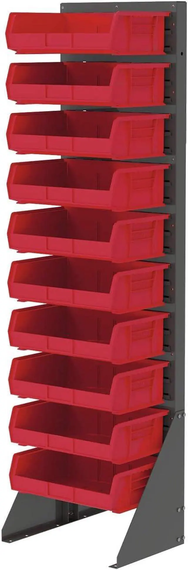 Alt view image 6 of 6 - 30255 AkroBins Plastic Storage Bins, Space-Saving Stackable Bins for Garage, Pantry, Craft Organization, 11" x 16" x 5", Red, 6-Pack