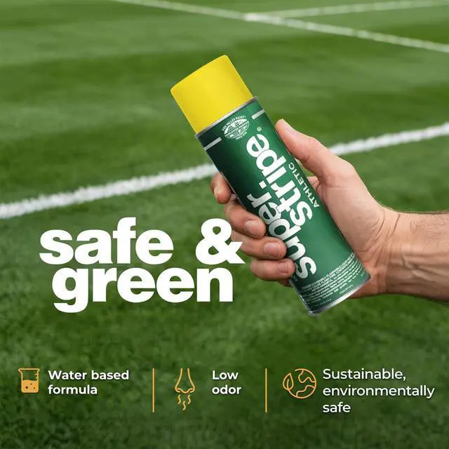 Alt view image 4 of 6 - Fox Valley Athletic Yellow Field Marking Spray Paint - 18 oz (Pack of 12), Easy-to-Use Water-Based Grass and Turf Field Marking Paint - Ideal for Tennis, Basketball Courts and Athletic Fields